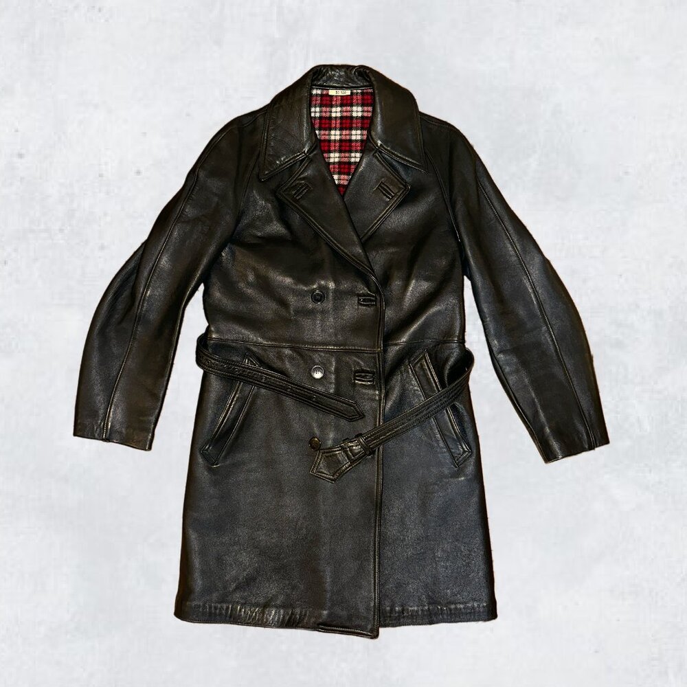 1960s VINTAGE LEATHER BARNSTORMER MACKINAW French Work Chore Workwear Jacket M/L